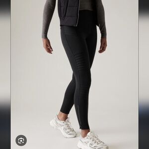 Athleta Delancey Moto Tight Leggings Black L Large